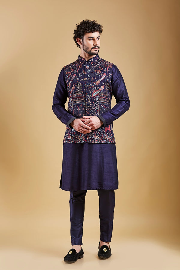 Navy Blue Colour Bundi Set(ME-MBUS_JS-655)