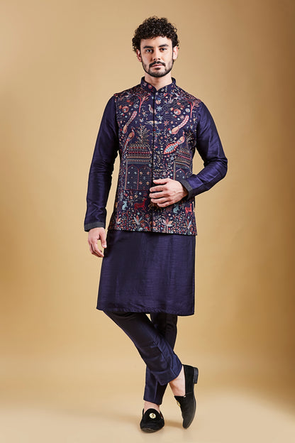 Navy Blue Colour Bundi Set(ME-MBUS_JS-655)