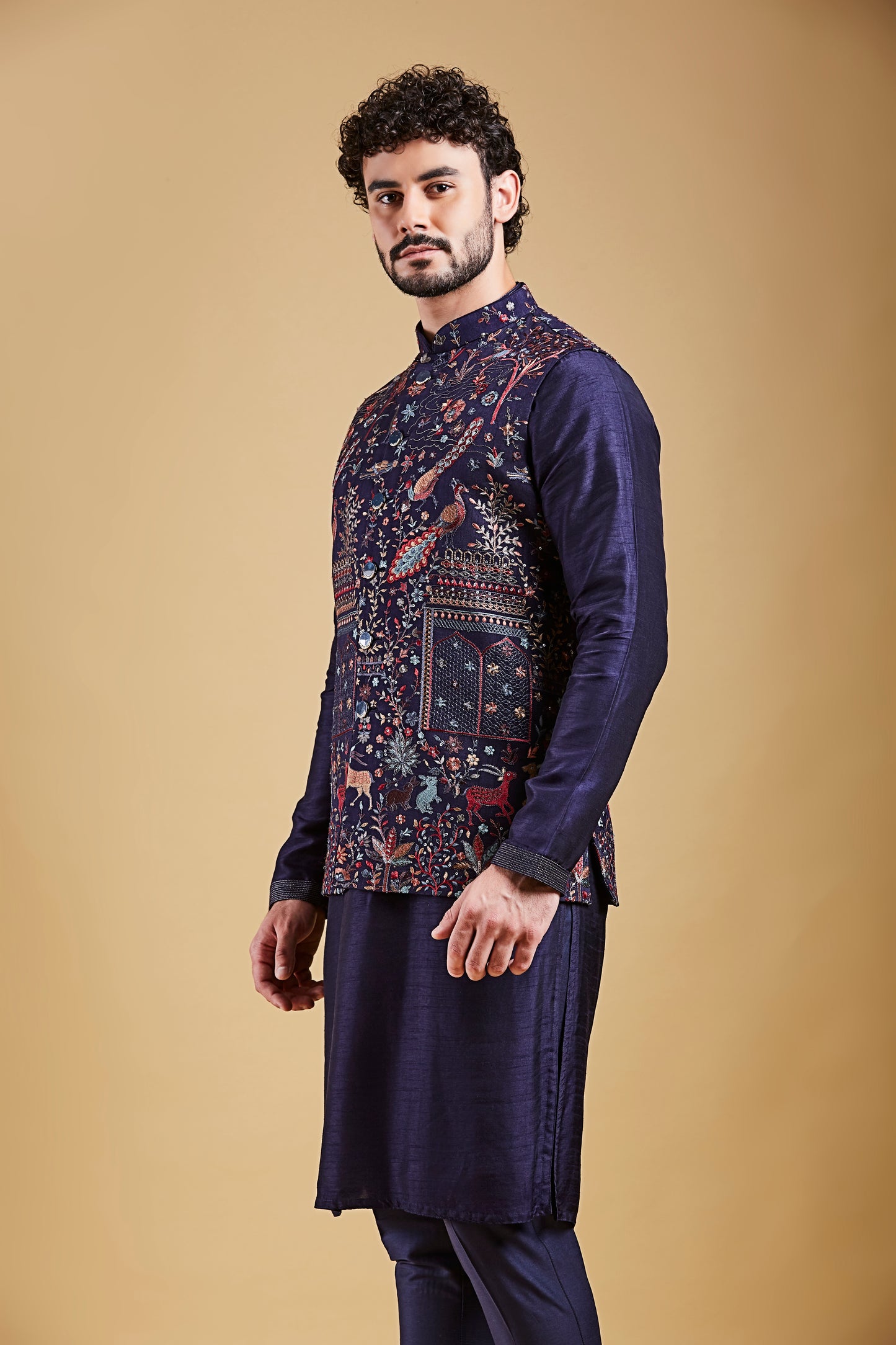 Navy Blue Colour Bundi Set(ME-MBUS_JS-655)