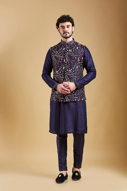 Navy Blue Colour Bundi Set(ME-MBUS_JS-529)