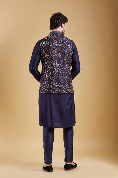 Navy Blue Colour Bundi Set(ME-MBUS_JS-529)