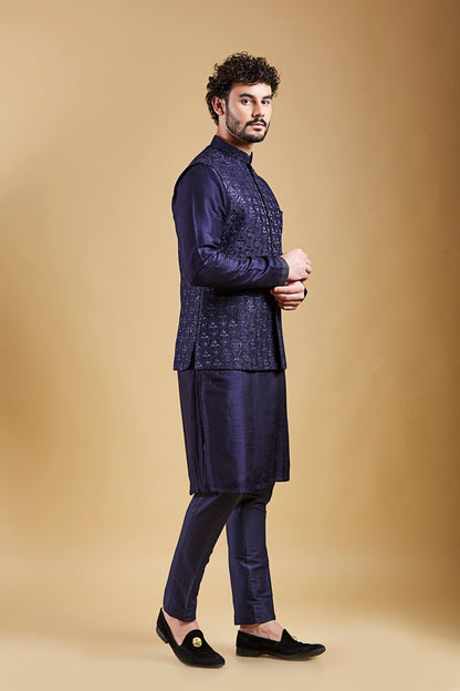 Navy Blue Colour Bundi Set(ME-MBUS_JS-451)