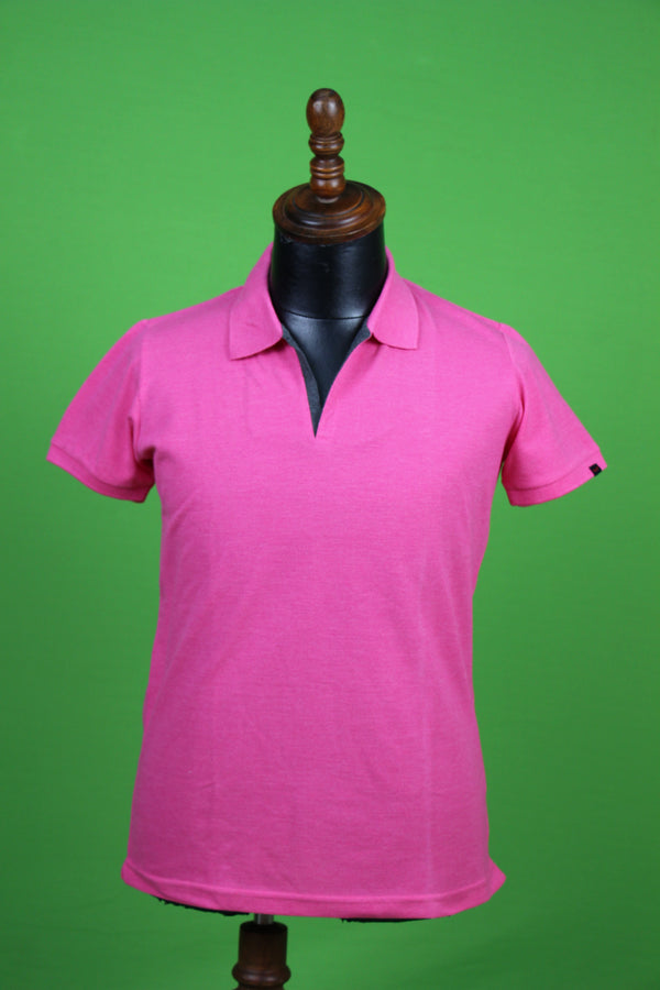 Pink Colour T-Shirt (MC-01_CR-QB-12 Pink)