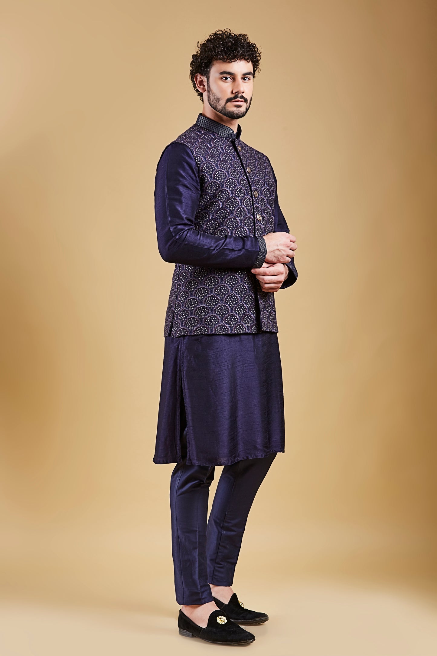 Navy Blue Colour Bundi Set(ME-MBUS_JS-327)