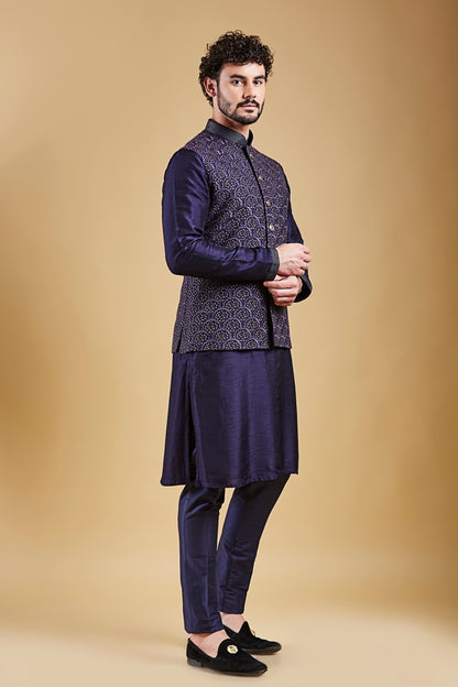 Navy Blue Colour Bundi Set(ME-MBUS_JS-327)