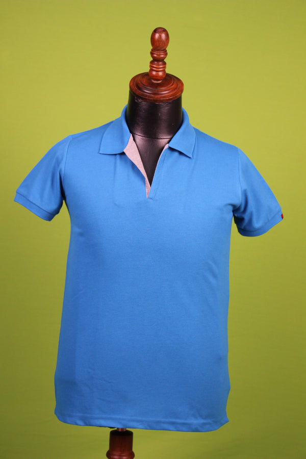 Blue Colour T-Shirt (MC-01_CR-QB-12 Blue)
