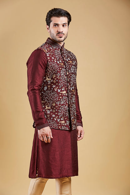 Wine Colour Bundi Set(ME-MBUS_JS-529)