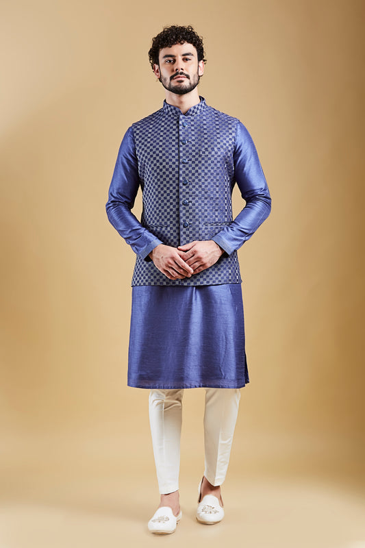 Indigo Blue Colour Bundi Set(ME-MBUS_JS-644)