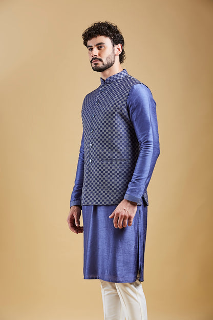 Indigo Blue Colour Bundi Set(ME-MBUS_JS-644)