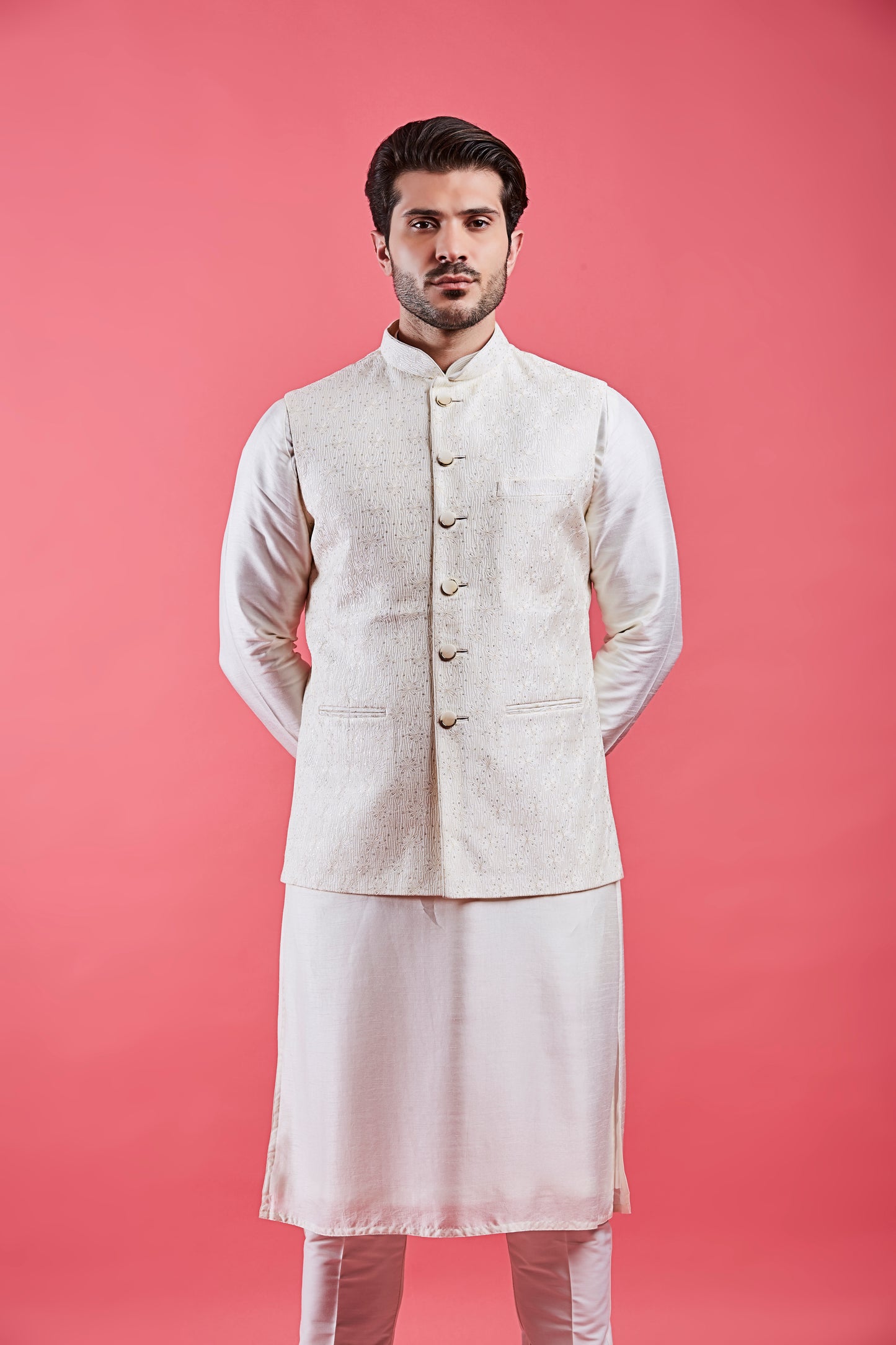 Cream Colour Bundi Set(ME-MBUS_JS-649)