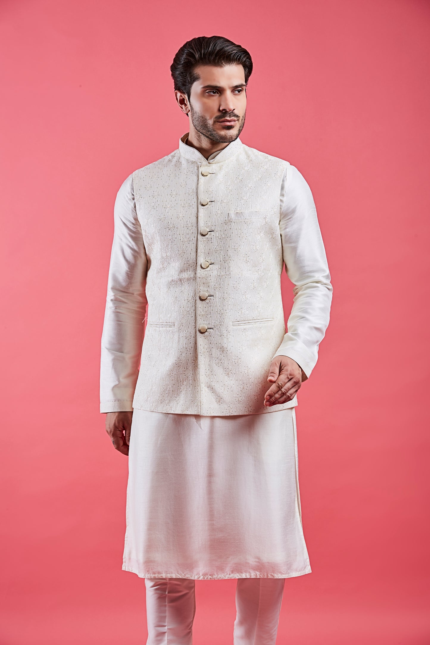 Cream Colour Bundi Set(ME-MBUS_JS-649)