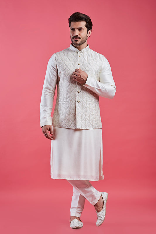 Cream Colour Bundi Set(ME-MBUS_JS-648)