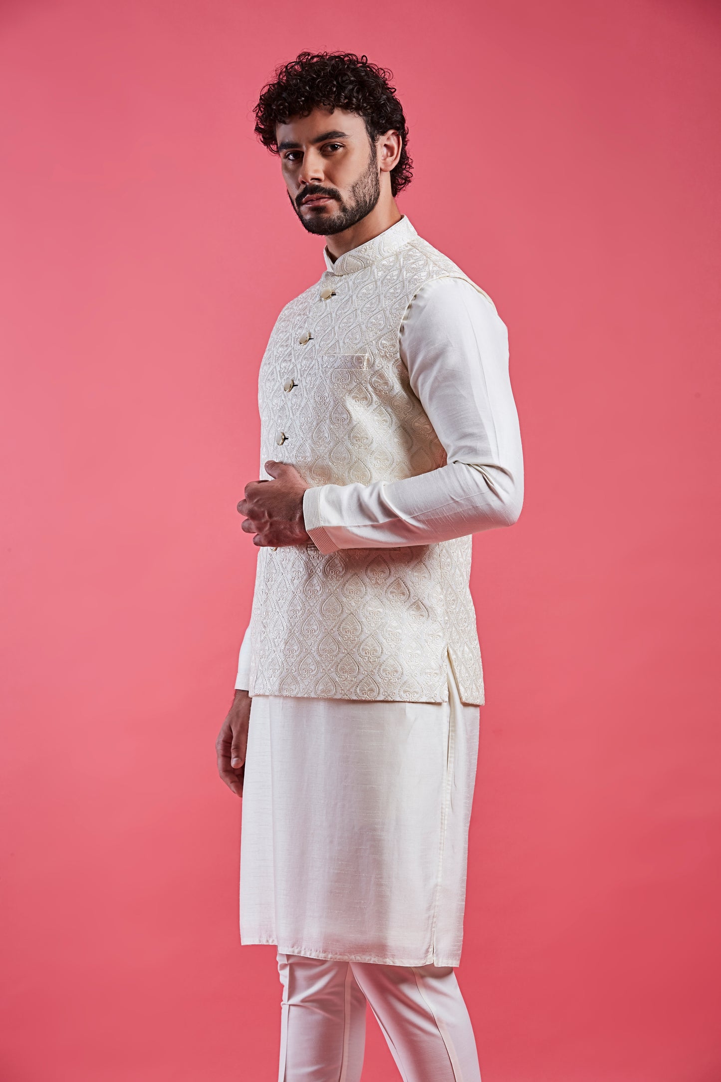 Cream Colour Bundi Set(ME-MBUS_JS-451)