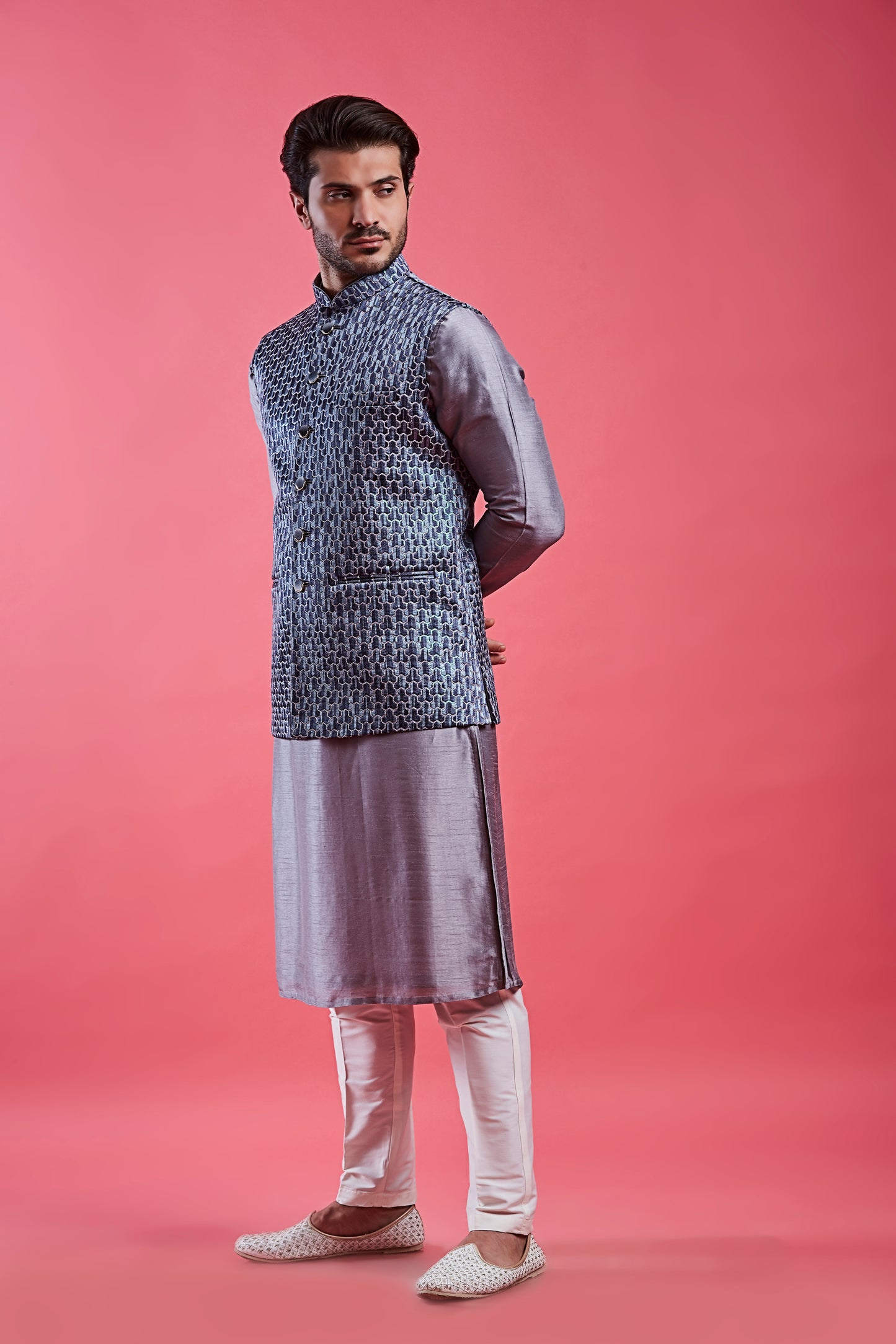 Silver Filigree Colour Bundi Set(ME-MBUS_JS-646)