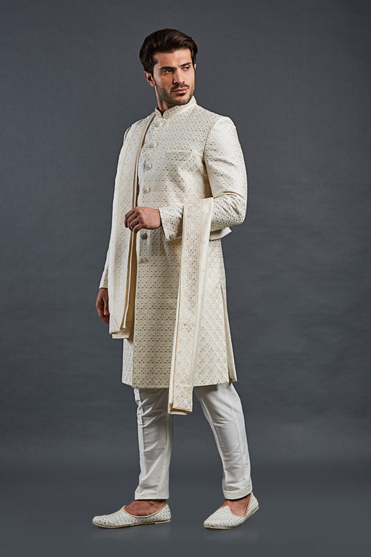 Cream Colour Sherwani(ME-MSRW_IW-27)