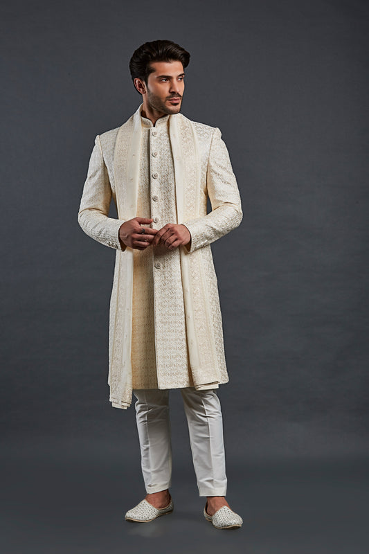 Cream Colour Sherwani(ME-MSRW_IW-25)