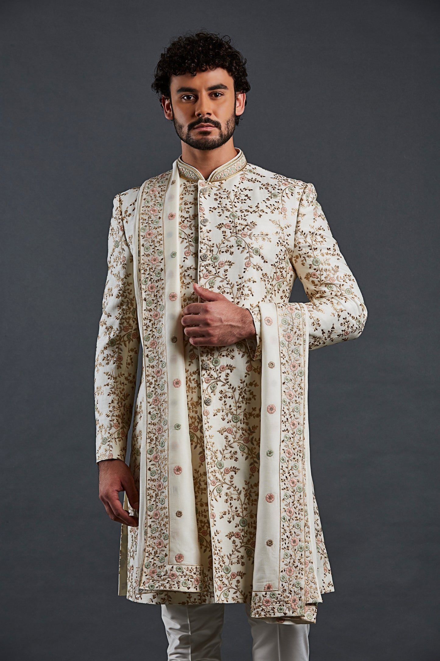 Cream Colour Sherwani(ME-MSRW_IW-02)