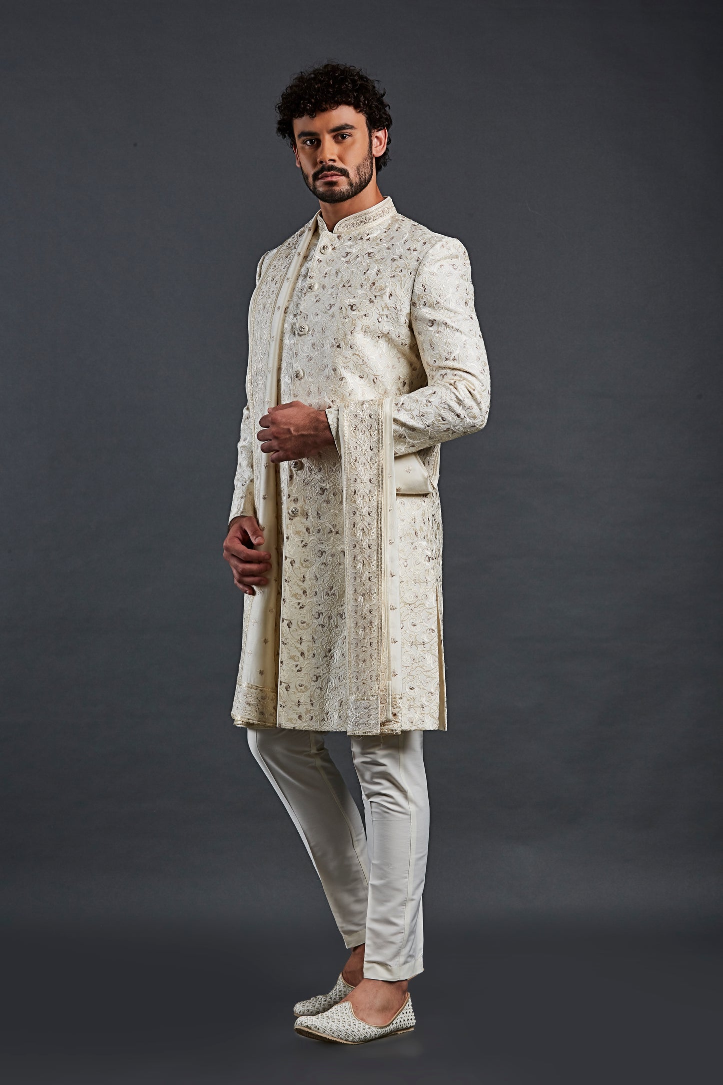 Cream Colour Sherwani(ME-MSRW_IW-15)