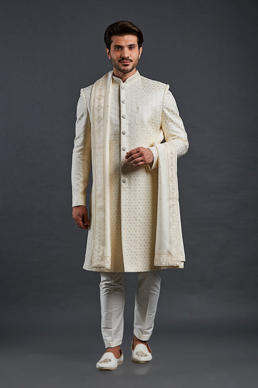 Cream Colour Sherwani(ME-MSRW_IW-26)