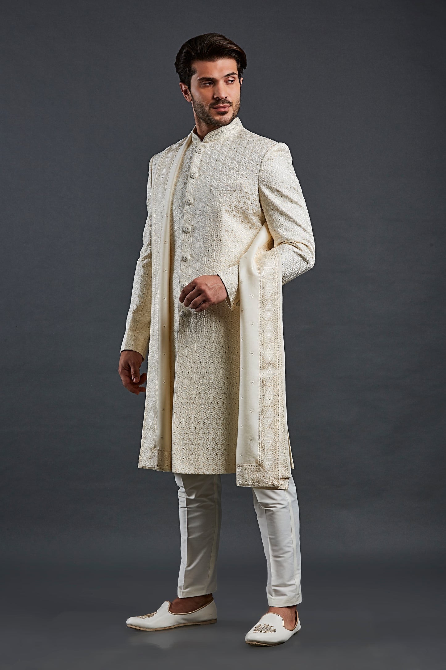Cream Colour Sherwani(ME-MSRW_IW-26)