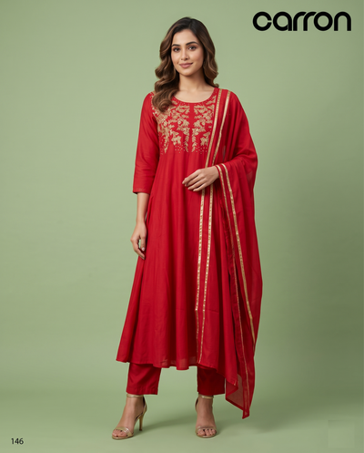 Red Colour Kurti Set(LC-WKIS_146)