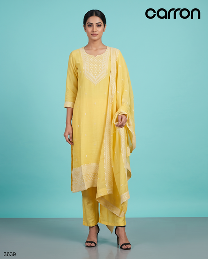 Yellow Colour Kurti Set(LC-WKIS_3639)
