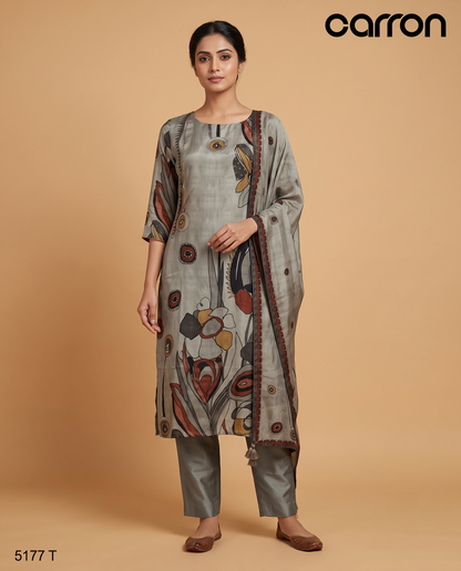 Green & Grey Colour Kurti Set(LC-WKIS_5177 T)