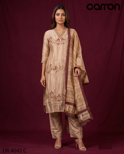 Peach Colour Kurti Set(LC-WKIS_DR 4042 C)