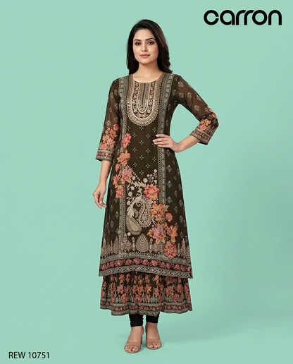 Dark Olive Colour Only Kurti(LC-WKIC_REW 10751)