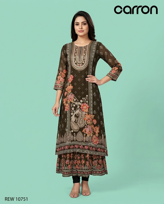 Dark Olive Colour Only Kurti(LC-WKIC_REW 10751)