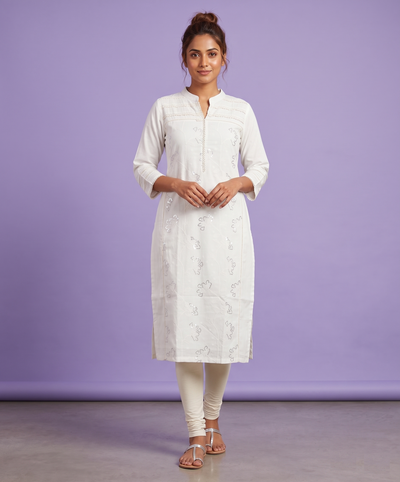 White Colour Only Kurti(LC-WKIC_116)