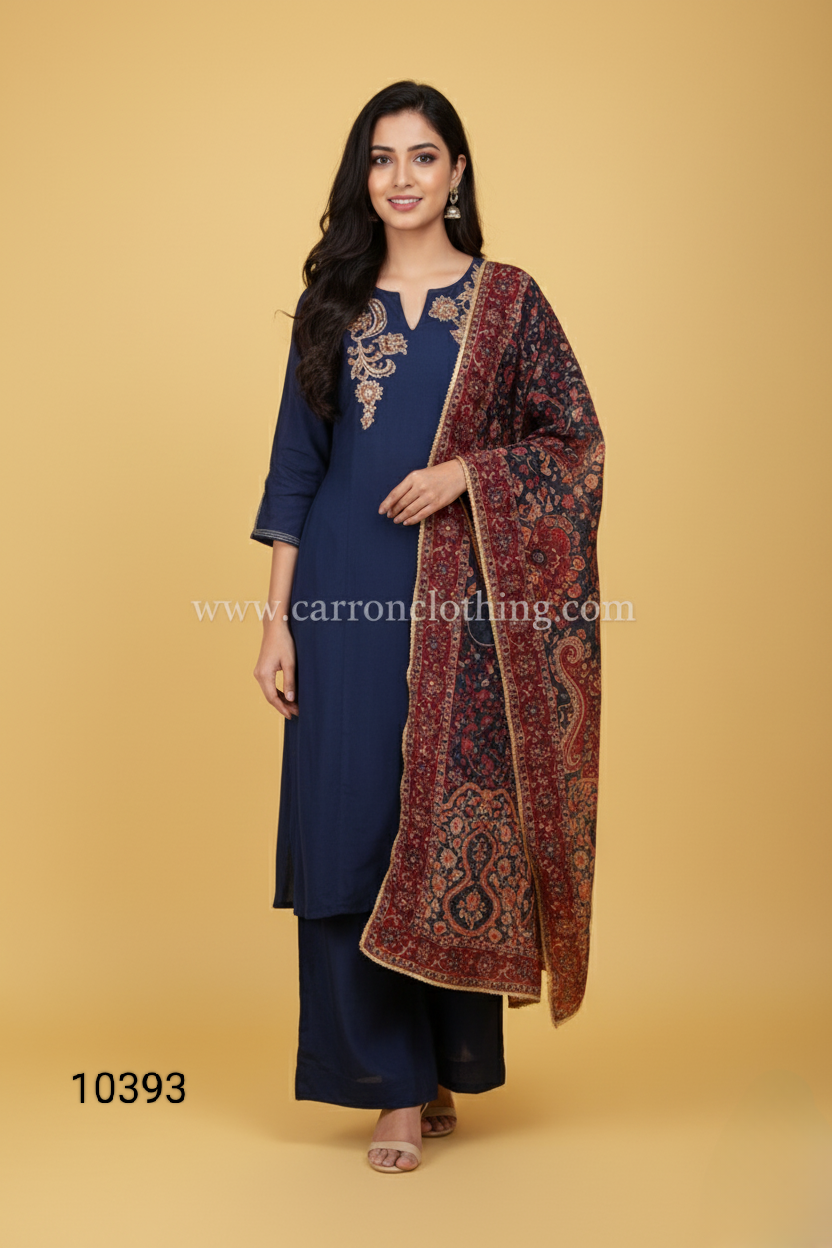 Blue Colour Kurti Set(LC-WKIS_10393)