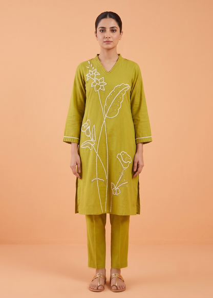 Green Colour Kurti Set(LC-WKIS_1420)