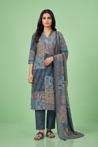 Teal Blue Colour Kurti Set(LC-WKIS_5150)