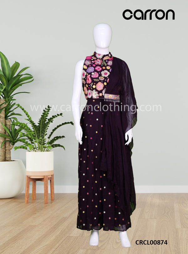Magenta colour Ladies Suit Plazo (LE-WPZS_10350)