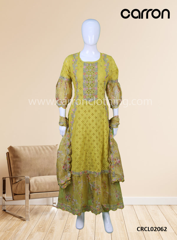 Yellow Colour Anarkali With Pant (LE-WANK_006)