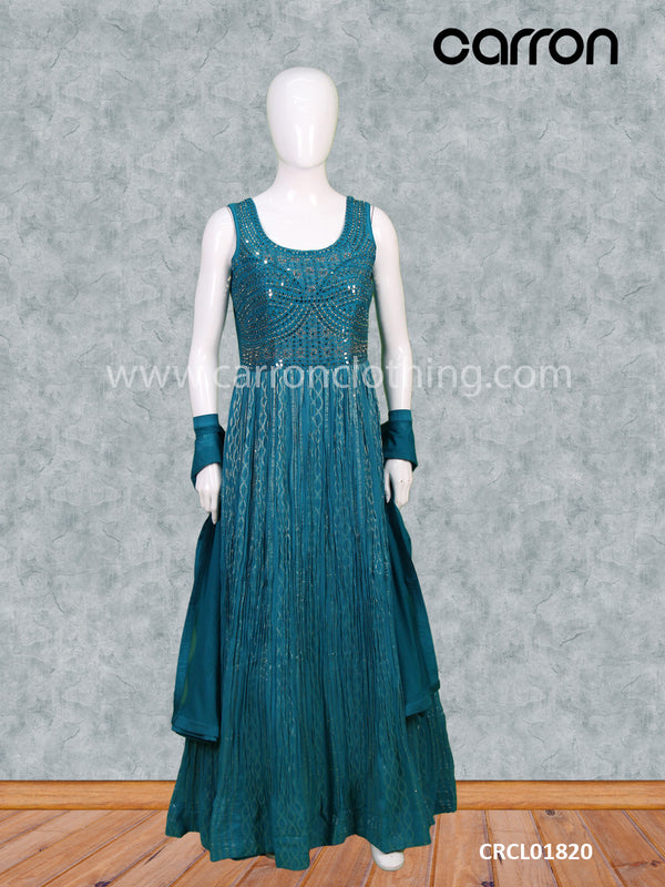 Blue Colour Floor Length Gown (LE-03_2157 )