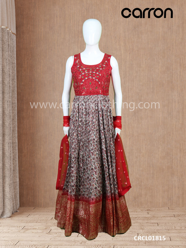 Red & Grey Colour Gown ( LE-03_2221 )