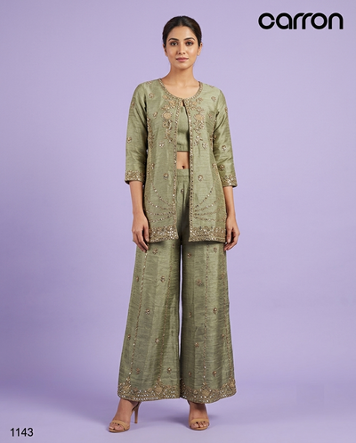 Sage Green Colour Plazo Set(LE-WPZS_1143)