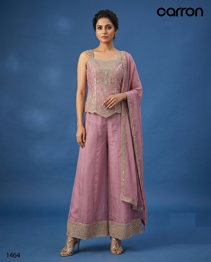 Pink Colour Plazo Set(LE-WPZS_1464)