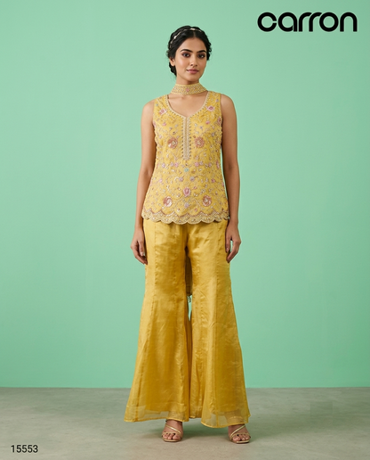 Yellow Colour Plazo Set(LE-WPZS_15553)