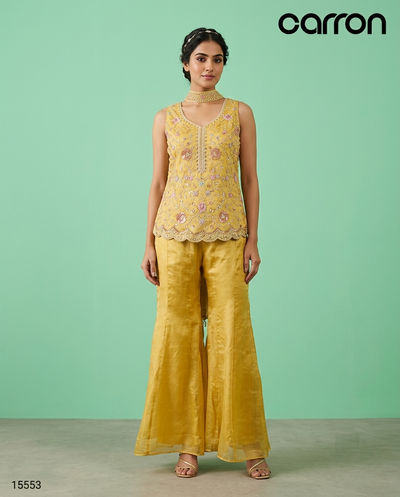 Yellow Colour Plazo Set(LE-WPZS_15553)