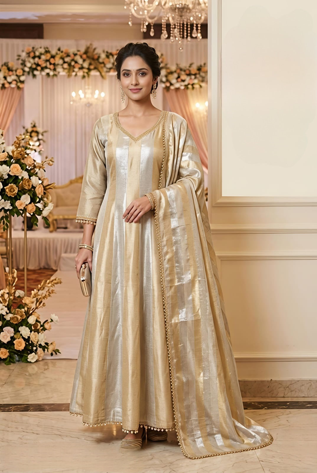 Gold Colour Anarkali(LE-WANK_2208)