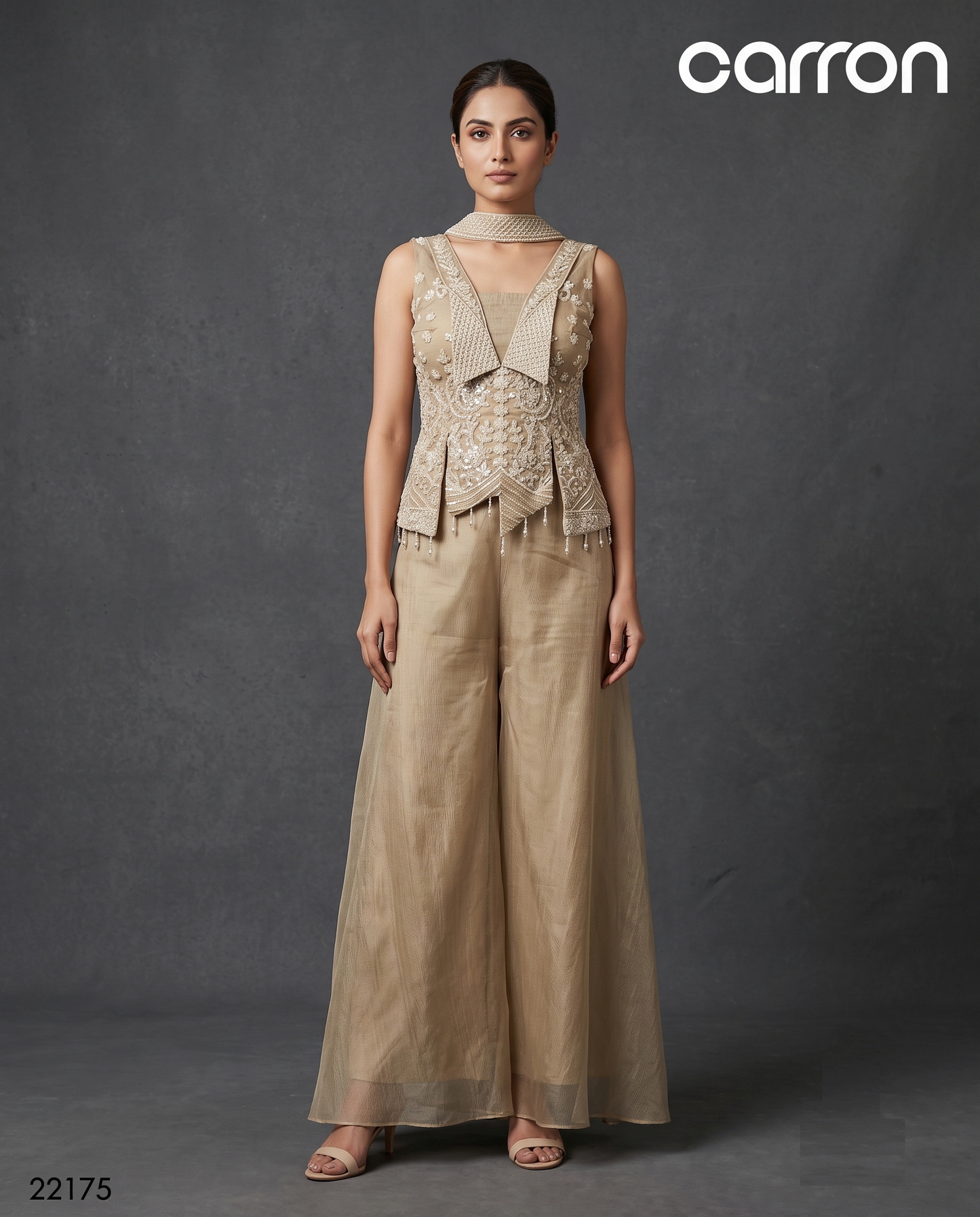 Beige Colour Plazo Set(LE-WPZS_22175)