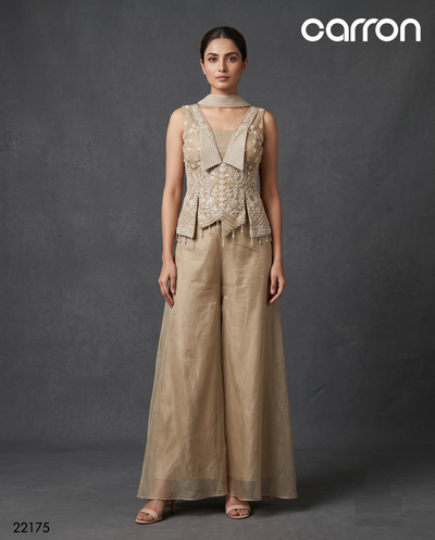 Beige Colour Plazo Set(LE-WPZS_22175)