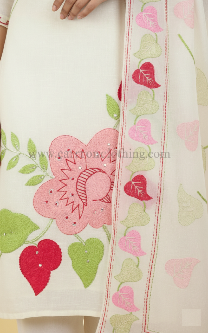 White Colour Kurti Set(LC-WKIS_2528)