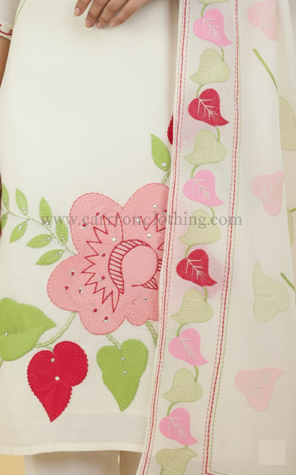 White Colour Kurti Set(LC-WKIS_2528)