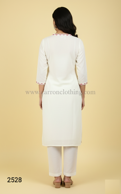 White Colour Kurti Set(LC-WKIS_2528)