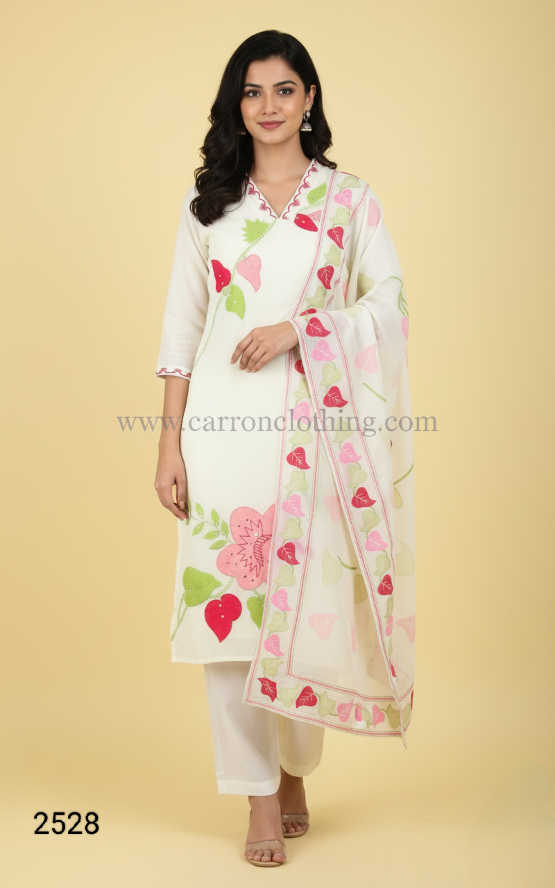 White Colour Kurti Set(LC-WKIS_2528)