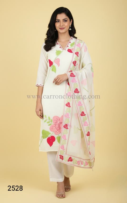 White Colour Kurti Set(LC-WKIS_2528)